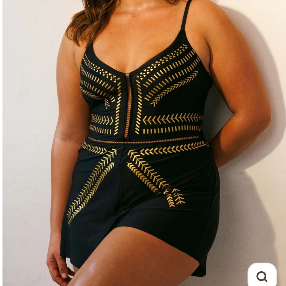 Biliblond Overall Swimsuit Black & Gold